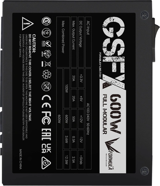 Блок питания Formula SFX 600W GSFX-600 80+ gold (20+4pin) APFC 80mm fan 5xSATA Cab Manag RTL