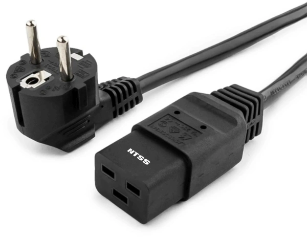 Шнур питания NTSS (NTSS-PC19772) C19-Schuko проводник.:3x1.5мм2 3м 220/250В 16А черный