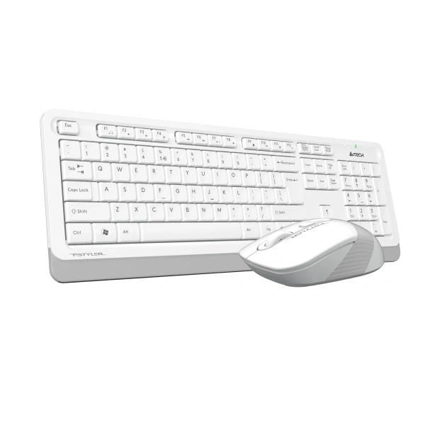 Клавиатура + мышь A4Tech Fstyler FG1010 клав:белый/серый мышь:белый/серый USB беспроводная Multimedia (FG1010 WHITE)