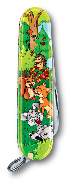 Нож перочинный Victorinox My First Victorinox Rabbit Edition (0.2373.E2) 84мм 9функц. зеленый/рисунок карт.коробка
