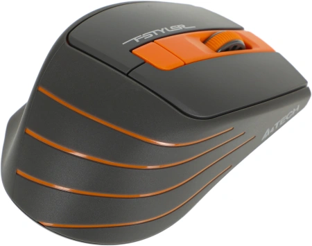 Мышь A4Tech Fstyler FG30S серый/оранжевый оптическая (2000dpi) silent беспроводная USB (6but)