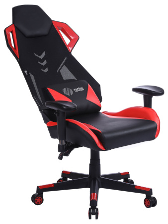 Кресло игровое Cactus CS-CHR-090BLR черный/красный эко.кожа/сетка крестов. нейлон