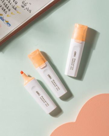 Набор текстовыделителей Deli ES621SORANGE-P Macaron скошенный пиш. наконечник 1-5мм оранжевый (10шт.