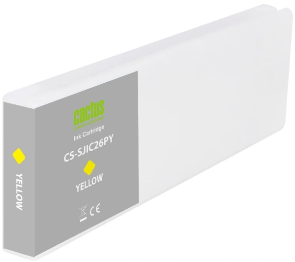 Картридж струйный Cactus CS-SJIC26PY C33S020621 желтый (295мл) для Epson ColorWorks TM-C7500