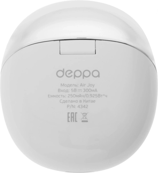 Гарнитура вкладыши Deppa Air Joy белый беспроводные bluetooth (44310)