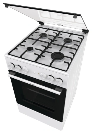 Плита Комбинированная Gorenje GK5A21WH белый/черный (стеклянная крышка) реш.сталь