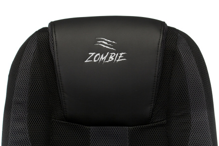 Кресло игровое Zombie 9 черный/серый текстиль/эко.кожа крестов. пластик