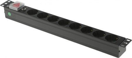 Блок распределения питания Lanmaster TWT-PDU19-10A8P-1.8 гор.размещ. 8xSchuko базовые 10A Schuko 1.8м