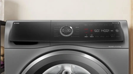 Стиральная машина Bosch Serie 8 WNC254ARSN пан.англ. класс: D загр.фронтальная макс.:10.5кг (с сушкой) серый