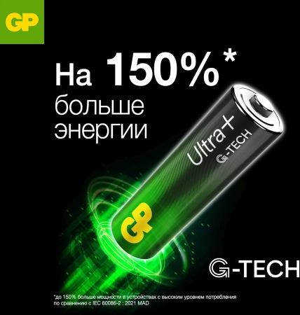 Батарея GP Ultra Plus Alkaline 24AUPA21-2CRB6 AAA (6шт) блистер