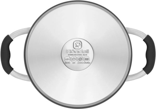 Кастрюля Rondell Stern RDS-019 4.7л. d=24см (с крышкой) т.серый