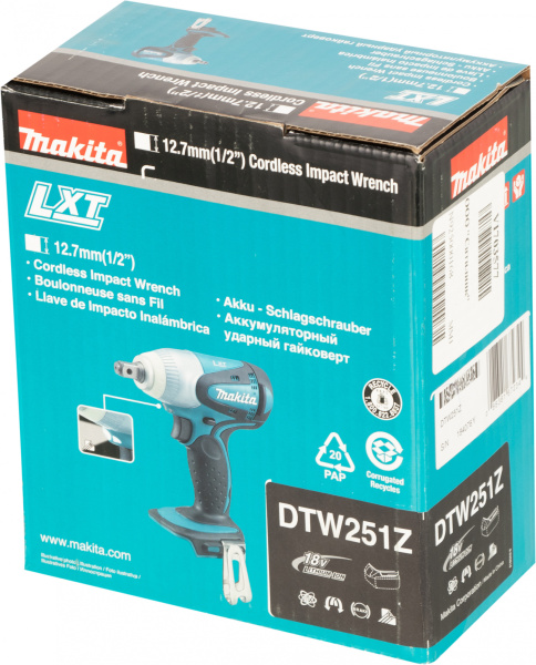Гайковерт Makita DTW251Z аккум. патрон:квад.1/2"