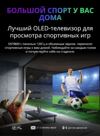 Телевизор OLED Skyworth 65" 65SXF9800 BM Series Frameless черный/черный 4K Ultra HD 120Hz DVB-T DVB-T2 DVB-C DVB-S DVB-S2 USB WiFi Smart TV