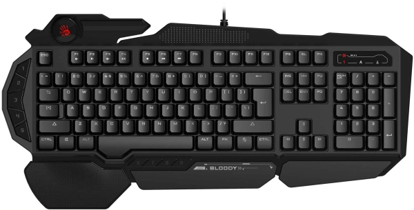 Клавиатура A4Tech Bloody B310N черный USB Multimedia for gamer LED (подставка для запястий) (B310N)