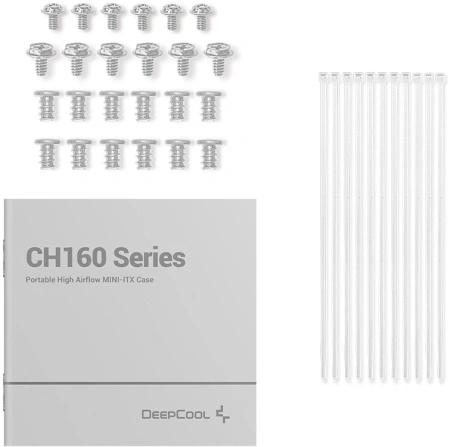 Корпус Deepcool CH160 белый без БП miniITX 7x120mm 1xUSB3.0 audio bott PSU