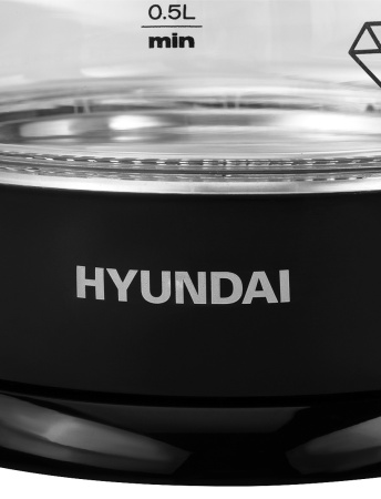 Чайник электрический Hyundai HYK-G2011 1.7л. 2200Вт черный (корпус: стекло)