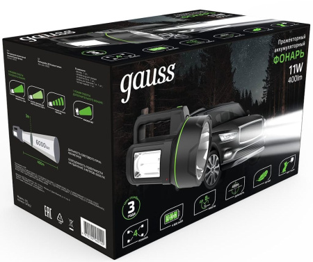 Прожектор Gauss GFL602 черный 11Вт лам.:светодиод. (GF602)