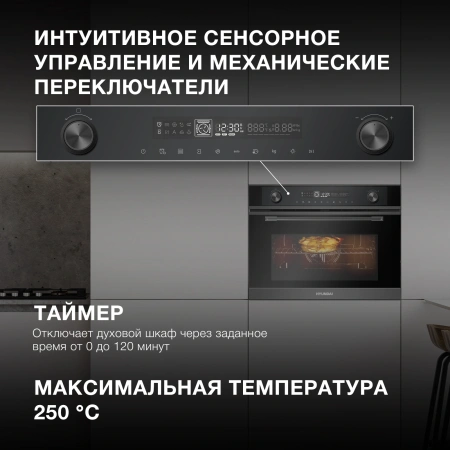 Духовой шкаф Электрический Hyundai HMEO 6540 DX черный
