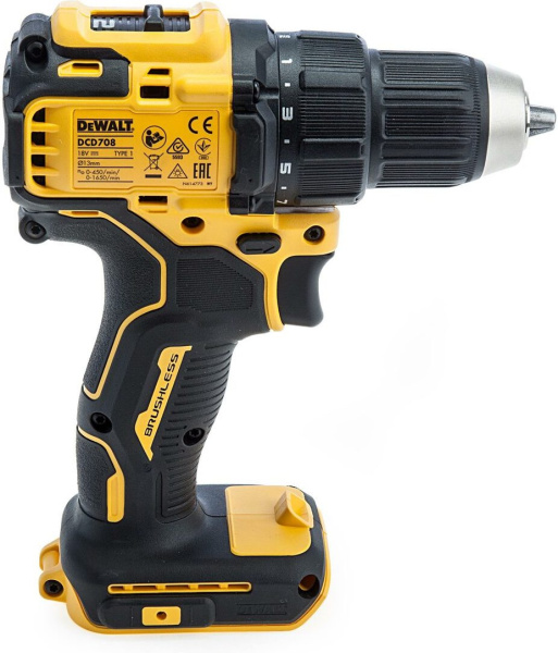 Дрель-шуруповерт DeWalt DCD708N-XJ Без АКБ и ЗУ аккум. патрон:быстрозажимной (DCD708N-XJ)