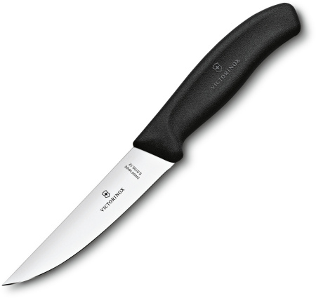 Нож кухонный Victorinox Swiss Classic (6.8103.12B) стальной разделочный лезв.120мм прямая заточка черный блистер