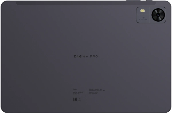 Планшет Digma Pro Zoom T606 (1.6) 8C RAM6Gb ROM128Gb 10.1" IPS 1920x1200 4G 2Sim Android 14 темно-серый 13Mpix 5Mpix BT WiFi microSD 1Tb 7000mAh 24hr 94hrs