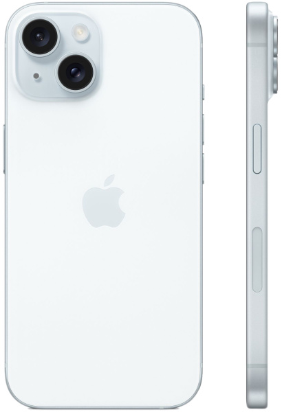 Смартфон Apple iPhone 15 A3090 128Gb голубой 3G 4G 1Sim 6.1" OLED 1179x2556 iOS 17 48Mpix 802.11 a/b