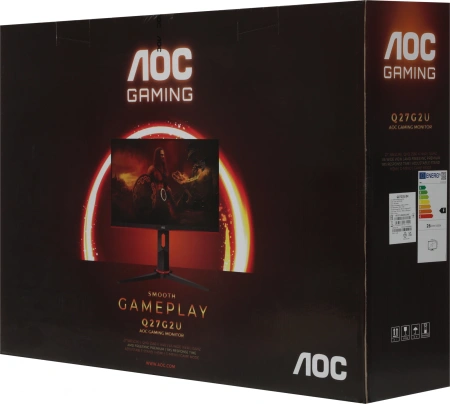 Монитор AOC 27" Q27G2U черный/красный VA LED 16:9 HDMI матовая HAS Piv 250cd 178гр/178гр 2560x1440 144Hz FreeSync Premium DP 2K USB 5.2кг