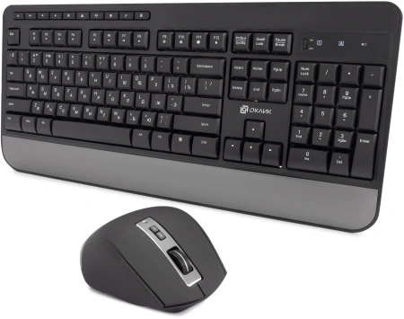 Клавиатура + мышь Оклик S290W клав:черный мышь:черный USB беспроводная Multimedia (351701)