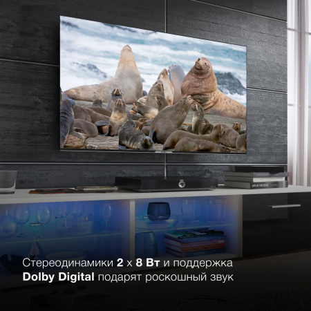 Телевизор LED Hyundai 65" H-LED65BU7003 Яндекс.ТВ Frameless черный 4K Ultra HD 60Hz DVB-T DVB-T2 DVB-C DVB-S DVB-S2 USB WiFi Smart TV