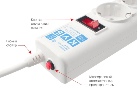 Сетевой фильтр Powercube SPG-B-6-WHITE 1.9м (5 розеток) белый (коробка)