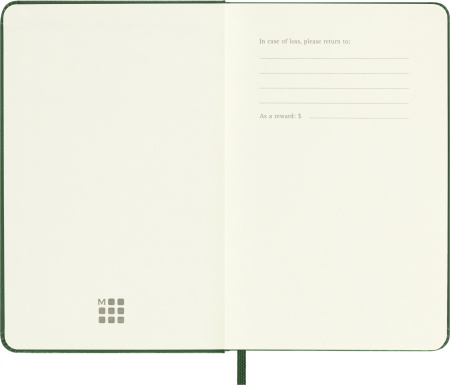 Блокнот Moleskine CLASSIC QP012K15 Pocket 90x140мм 192стр. нелинованный твердая обложка зеленый