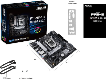 Материнская плата Asus PRIME H510M-A R2.0 Soc-1200 Intel H470 2xDDR4 mATX AC`97 8ch(7.1) GbLAN+VGA+H