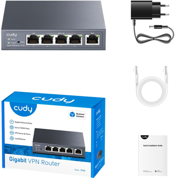 Маршрутизатор Cudy R700 10/100/1000BASE-T черный