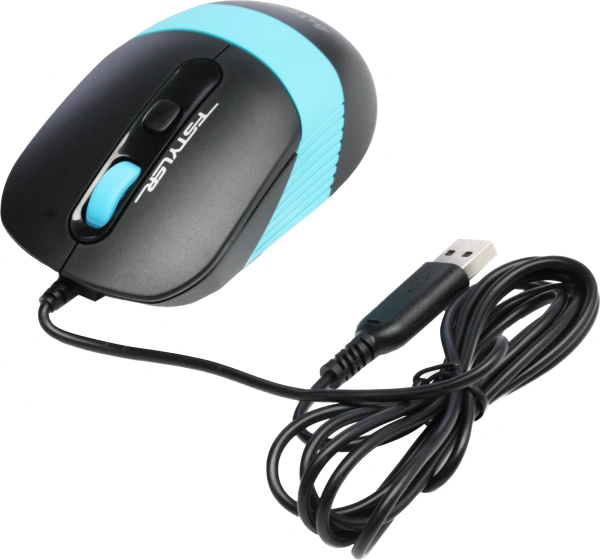 Мышь A4Tech Fstyler FM10 черный/синий оптическая (1600dpi) USB (4but)