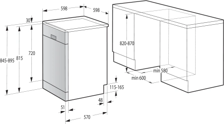 Посудомоечная машина Gorenje GS620C10W белый (полноразмерная)