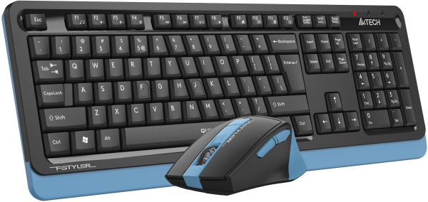 Клавиатура + мышь A4Tech Fstyler FGS1035Q клав:черный/синий мышь:черный/синий USB беспроводная Multimedia (FGS1035Q NAVY BLUE)