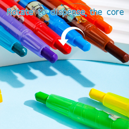 Восковые мелки Deli EC223-24 Color Kids кругл. с поворотным механизмом 24цв. дл.165мм д.10мм блист.е