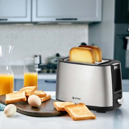 Тостер Vitek VT-7170 750Вт черный/стальной