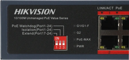 Коммутатор Hikvision DS-3E0326P-E/M(B) 25x100Mb неуправляемый