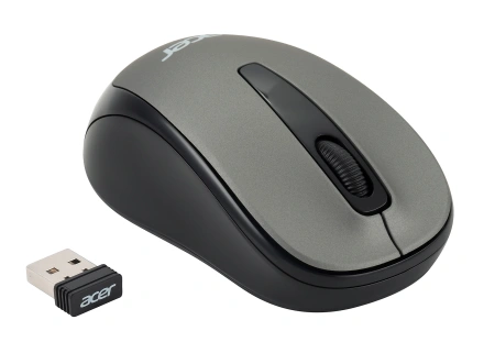 Мышь Acer OMR134 серый оптическая (1000dpi) беспроводная USB для ноутбука (2but)