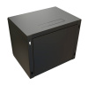 Шкаф коммутационный WRline (WR-TW-1545-SR-RAL9004) настенный 15U 600x450мм пер.дв.металл 2 бок.пан. направл.под винты 60кг черный 370мм 775мм IP20 сталь
