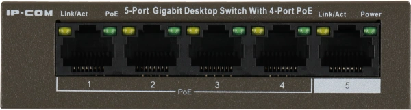 Коммутатор IP-Com G1105P-4-63W (L2) 5x1Гбит/с 4PoE 58W неуправляемый