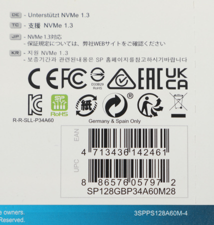 Накопитель SSD Silicon Power PCI-E 3.0 x4 128Gb SP128GBP34A60M28 M-Series M.2 2280