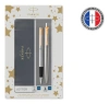 Набор ручек Parker Jotter Core FK691 (CW2093257) Stainless Steel GT сталь нержавеющая подар.кор. ручка перьевая, ручка шариковая сменный стержень 1стерж. стреловидный пиш. наконечник кругл.