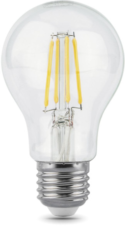 Лампа филам. Gauss Filament A60 6Вт цок.:E27 груша 220B 4100K св.свеч.бел.нейт. (упак.:1шт) (102802206)