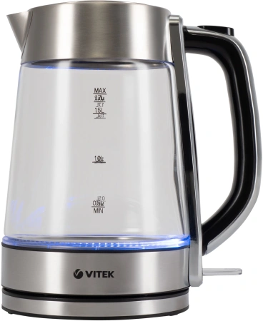 Чайник электрический Vitek VT-1184 1.7л. 2200Вт серебристый корпус: стекло/металл