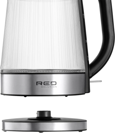 Чайник электрический Red Solution G121 1.8л. 2200Вт черный/серебристый корпус: стекло/металл/пластик