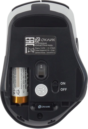 Мышь Оклик 516MW черный/серебристый оптическая (1600dpi) silent беспроводная BT/Radio USB для ноутбу