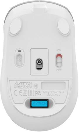 Мышь A4Tech Fstyler FB26CS Air2 серебристый/белый оптическая (2000dpi) silent беспроводная BT/Radio