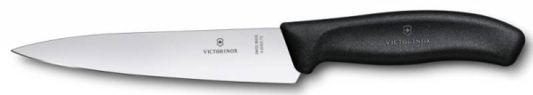 Нож кухонный Victorinox Swiss Classic (6.8003.15B) стальной разделочный лезв.150мм прямая заточка черный блистер